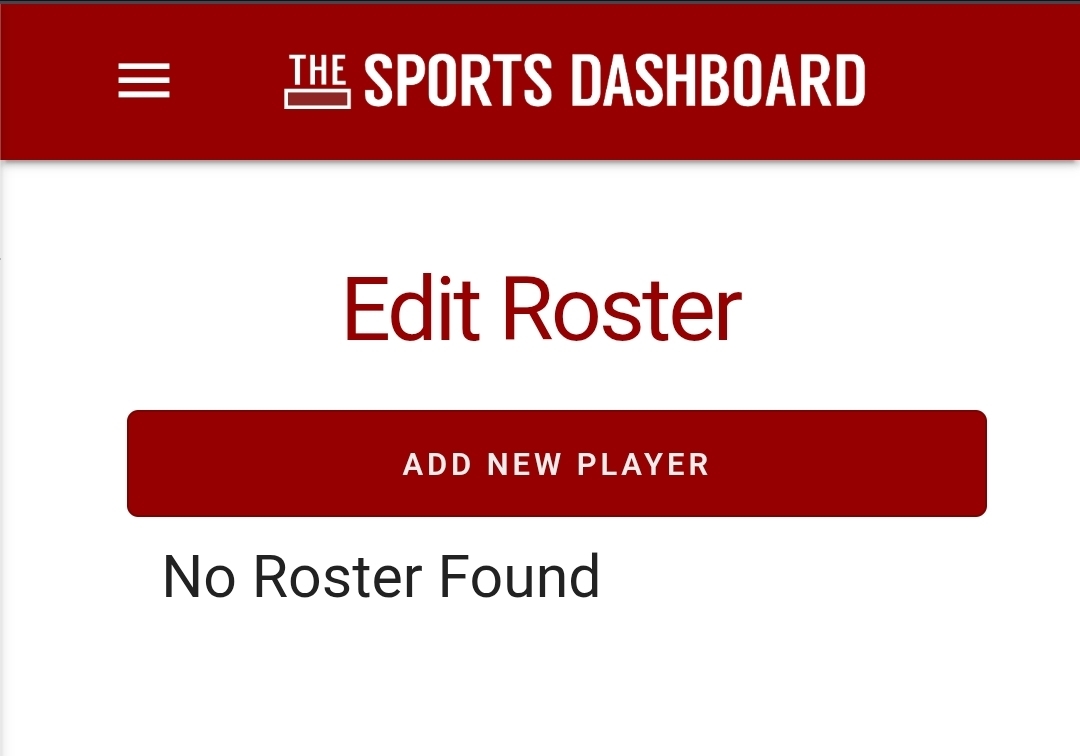 Edit Roster - Add New Player