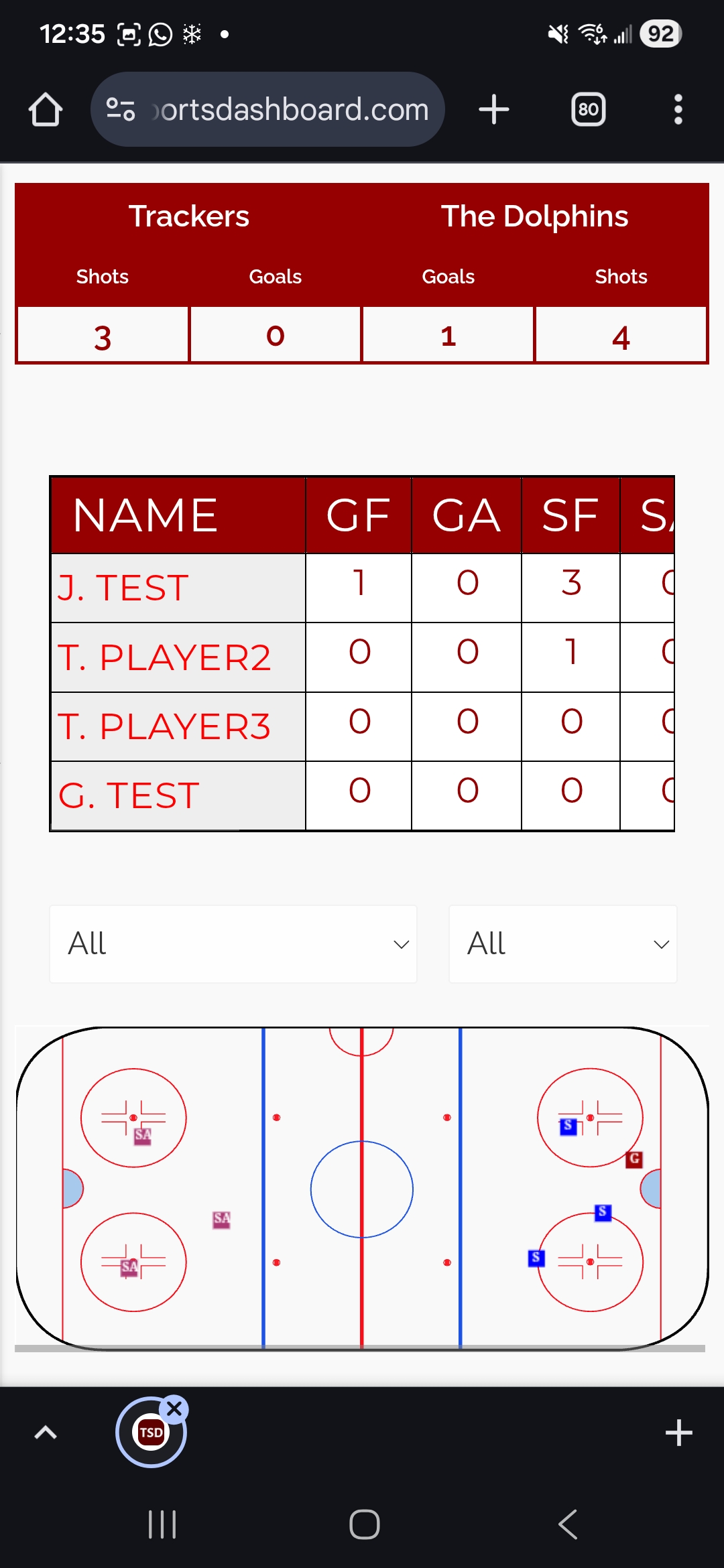 Game Sheet View