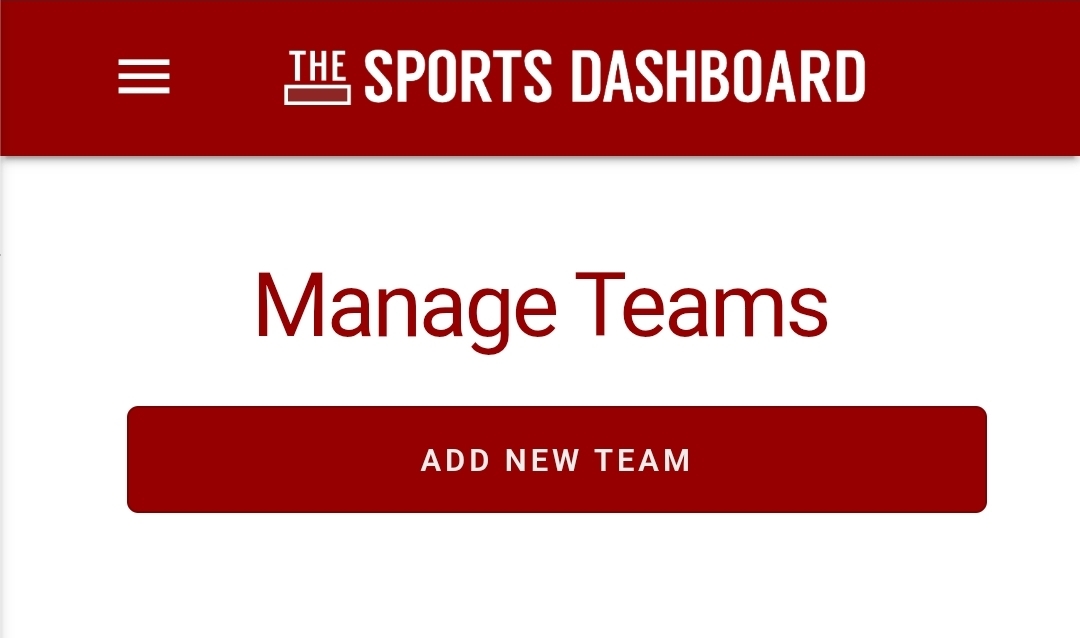 Manage Teams - Add New Team button
